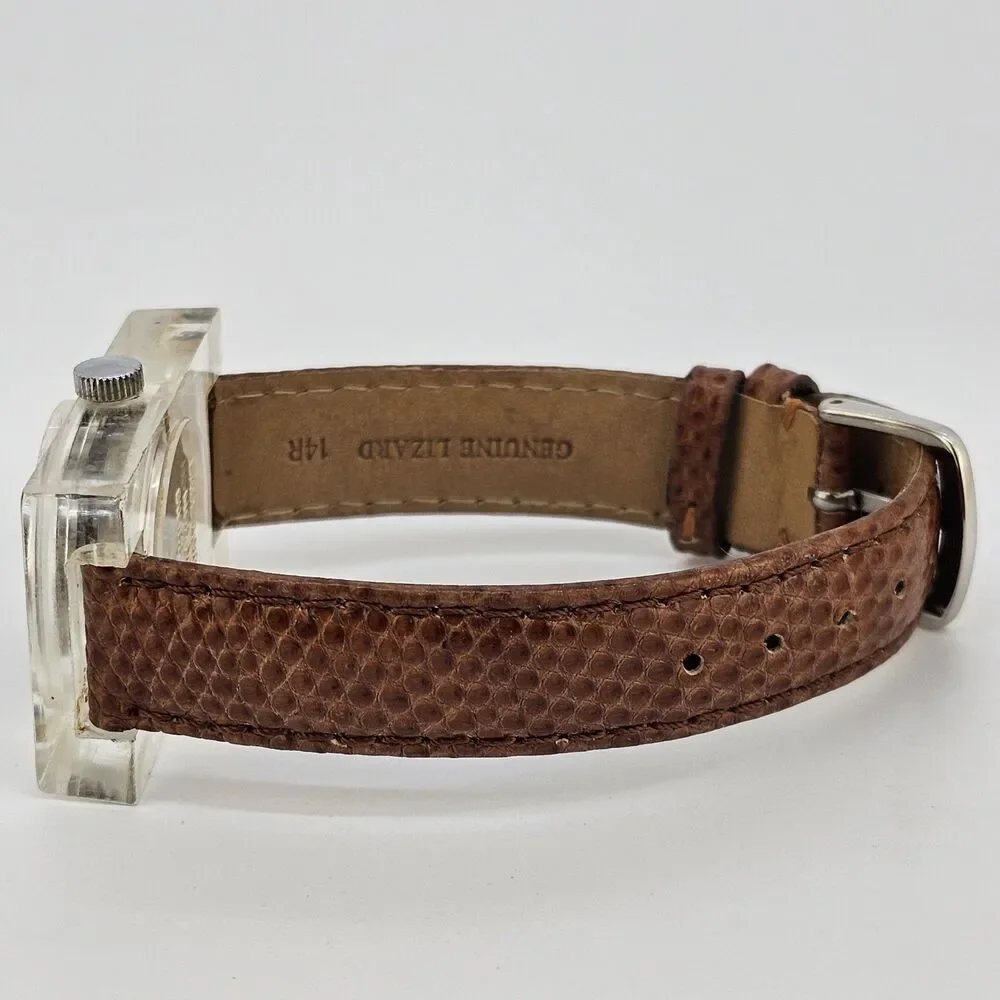 VTG Lucerne Women's Watch 26MM Black Dial Brown Leather Bands Up to 6.5